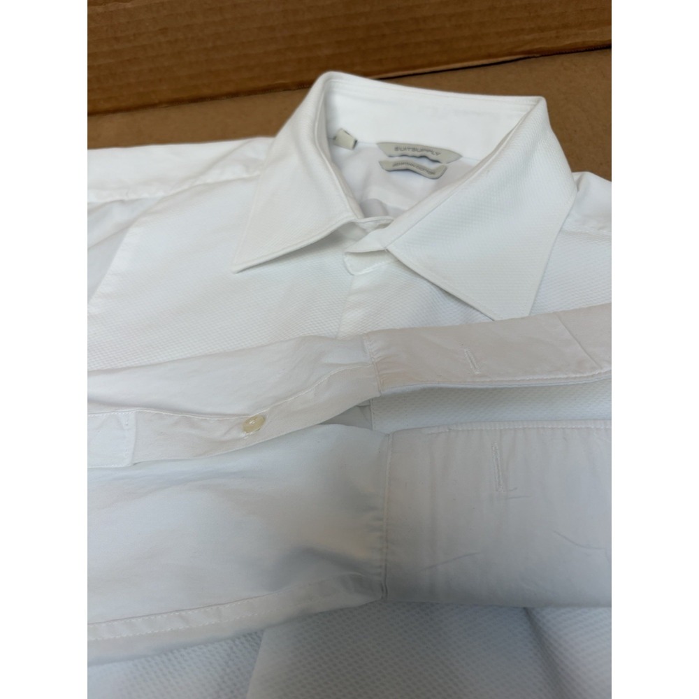 SUITSUPPLY Slim Fit Tuxedo Shirt Eqyptian Cotton French Cuff Size 17 1/2 x 44